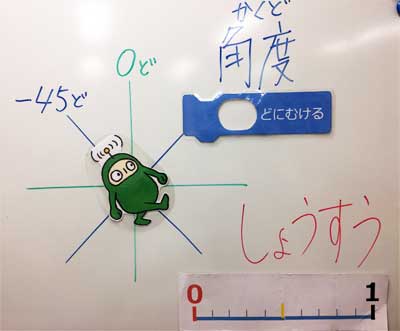 プログラミングは算数力を養う　角度や少数の板書