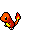 ポケモンキャラクター「ヒトカゲ」のドット絵作品